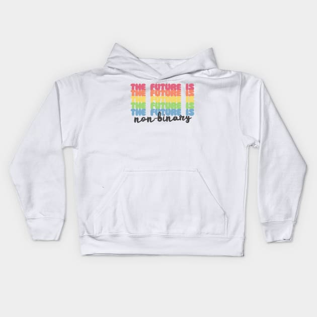 The Future Is Non-Binary | Gender Identity Genderqueer Kids Hoodie by DankFutura